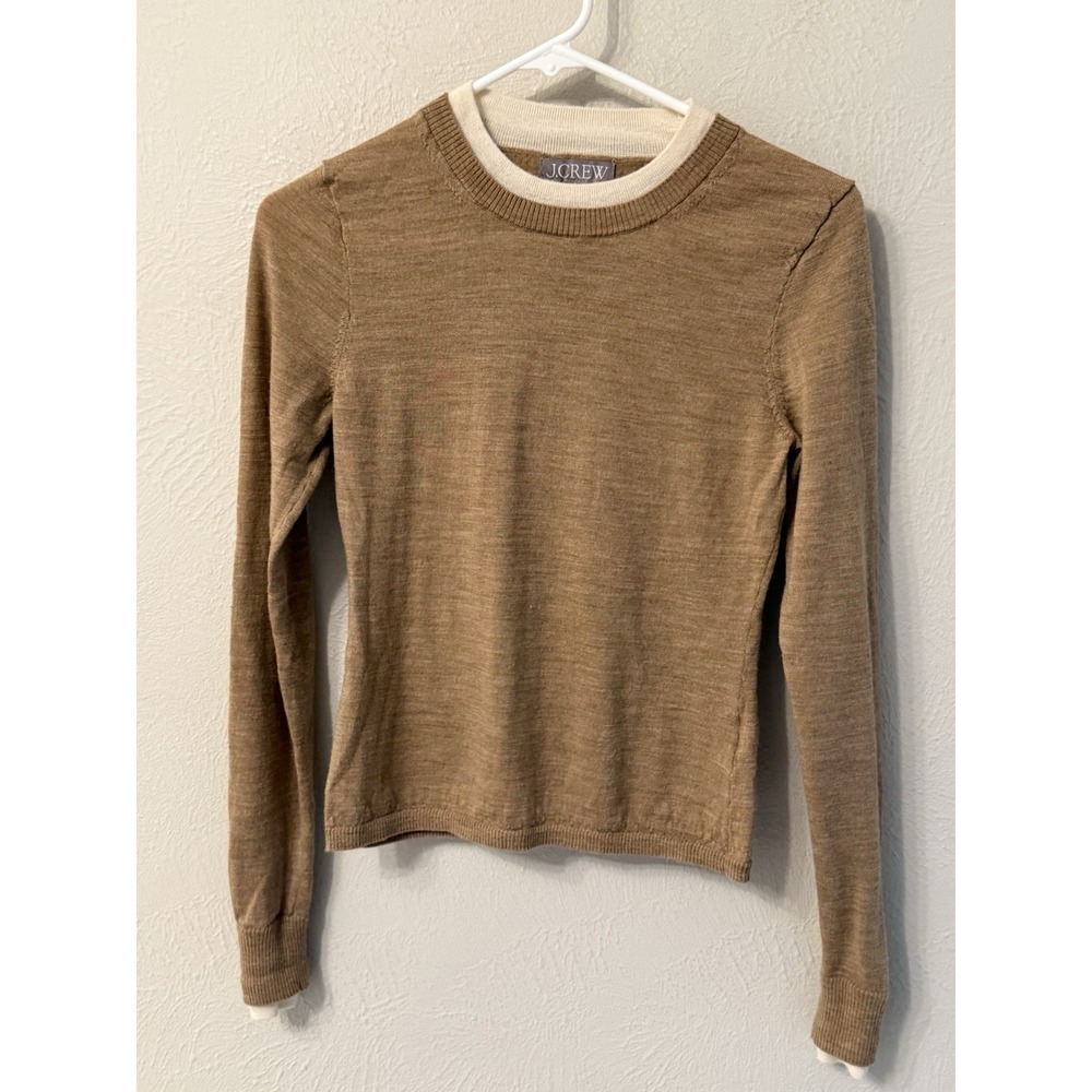 J.Crew Carolyn Sweater Size S Merino Wool Crew Layered Look